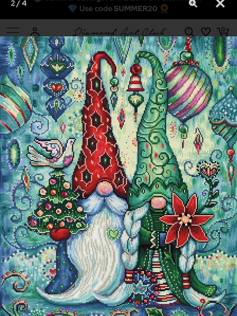 Diamond Art Club Gnome for the Holidays Retired New Sealed Square Drill Kit DAC - Picture 2 of 5